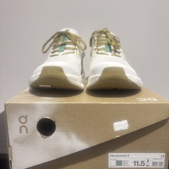 MEN’S On CLOUDRUNNER 2 White/Green Running Shoes Cloud NEW in Box! main image 6